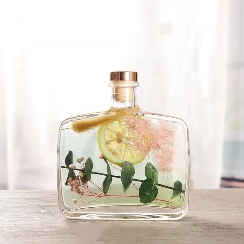 Aromatherapy glass bottle 100 200ml transparent square diffuser bottle DIY fragrance floating bottle decoration empty bottle