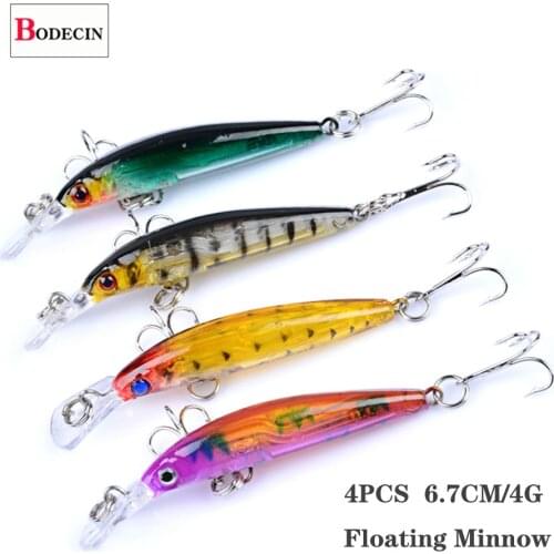Swimbait Hard/Artificial Bait Crankbait Floating Minnow Fishing Tackle/Lure Sea Bass Wobbler For Trolling/Fish/Pike 4pcs/Kit