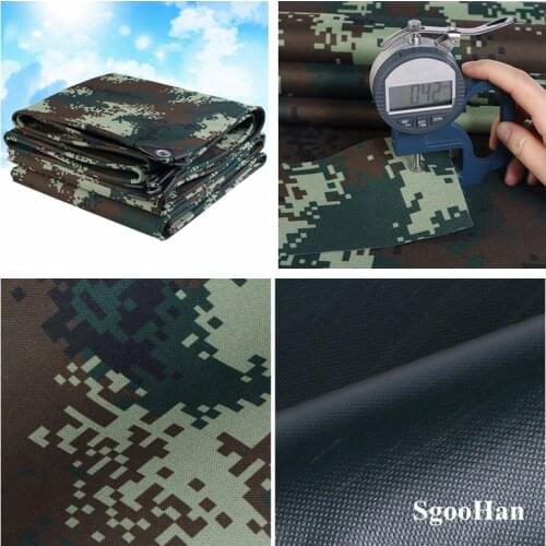 Camo Canopys PVC Coated Banner Tarpaulin Rainproof Cloth Shade Sail Dog House Shed Truck Cover Waterproof Cloth Outdoor Awning