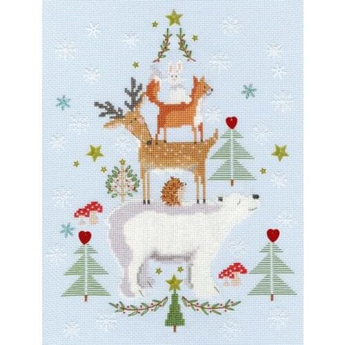 Customized Needlepoint Snowys Stack Cross Stitch Dress Embroidery Designs with 100% Cotton Floss & Free Shipping for Wall Decor