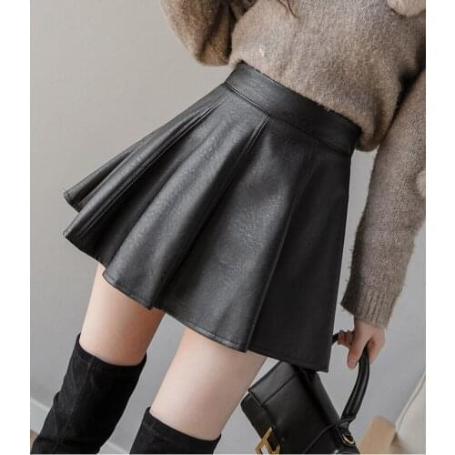 2020 Summer High Waist New Fashion Womens Leather Skirt Vintage Clothes Wrap Short Skirts Harajuku Versatile Leisure Time