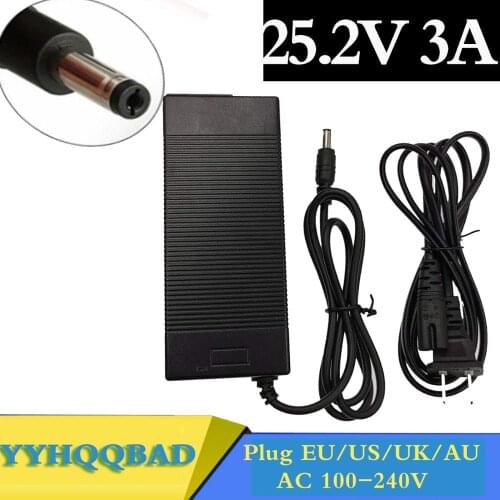 25.2V 3A Li-ion Battery Charger for 6Series 21.6V 22.2V 14500 14650 17490 18500 18650 26500 Polymer lithium battery pack Charger