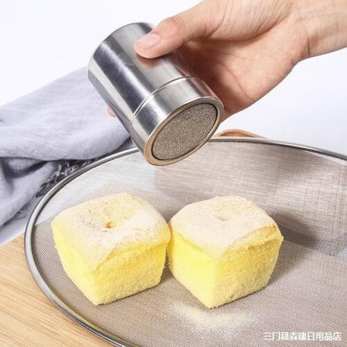 Stainless Steel Chocolate Shaker Icing Sugar Powder Flour Powder Cocoa Coffee Sifter Sugar Shakers With Cover Kitchen Tools