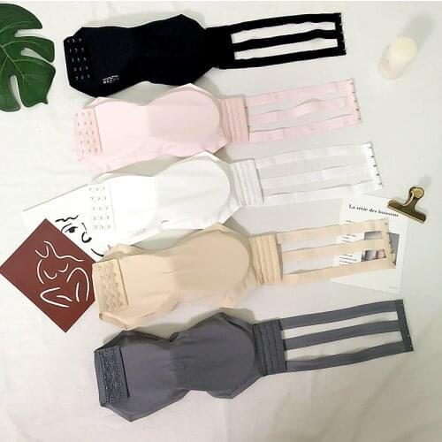 Girls Strapless Bras Womens Padded Wrap Tube Top Bandeau Cropped Tanks Tops With Pads For Female G479