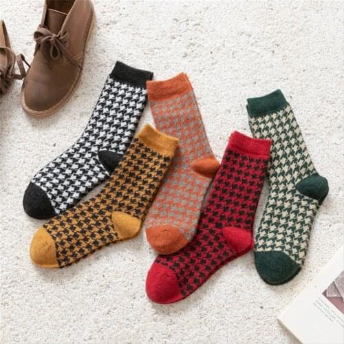 Winter Thick Warm Wool Socks Japanese Ins Trend Tube Socks Retro College Style Cotton Socks Long Tube Socks Women