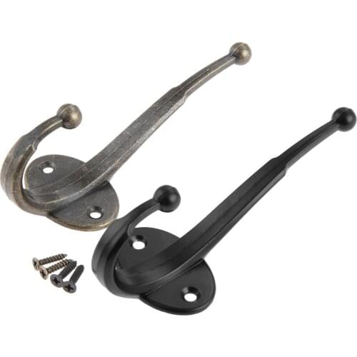 1Pc Antique Bronze/Black Door Hanger Hook Bathroom Wall Hanger Hats Bag Keychain Zinc Alloy Coat Wall Hooks with Screws 122*47mm