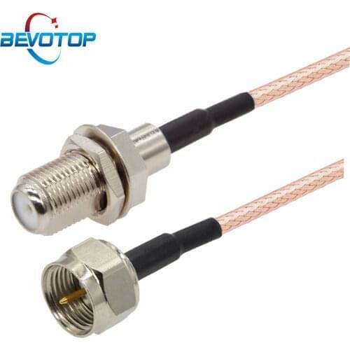 10PCS F Type Male Plug to F Female Bulkhead Jack RF Coaxial Adapter Extension Pigtail RG316 Cable for TV Set-top Box DIY Jumper