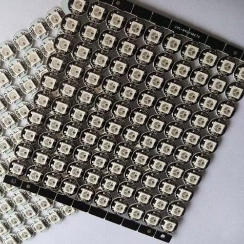 Free shipping 100x WS2812B LED white/black With Heatsink (10mm*3mm) DC5V 5050 SMD RGB WS2811 IC Built-in