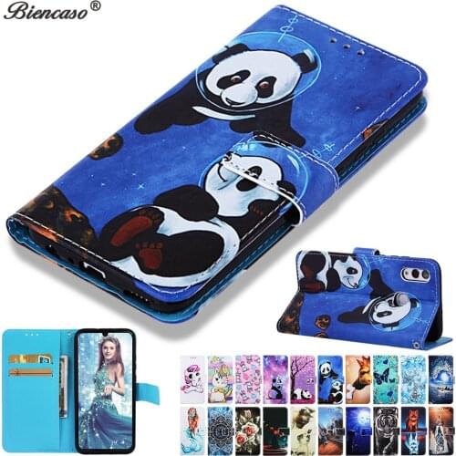 Cute Panda Wallet Flip Cases For Huawei Honor 10 Lite 9X Play 8A Y6 Pro 2019 P Smart 2019 Mate 30 20 Lite Card Slot Back Cover