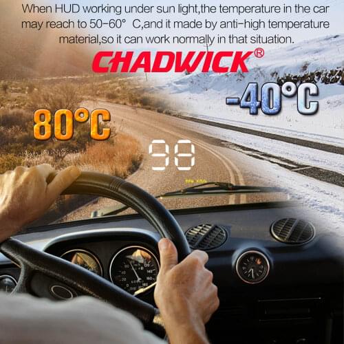 Simple Number show HUD Digital Car Speedometer Auto 3.5" Head Up Display Windshield Projector Auto Power on/off CHADWICK A1000