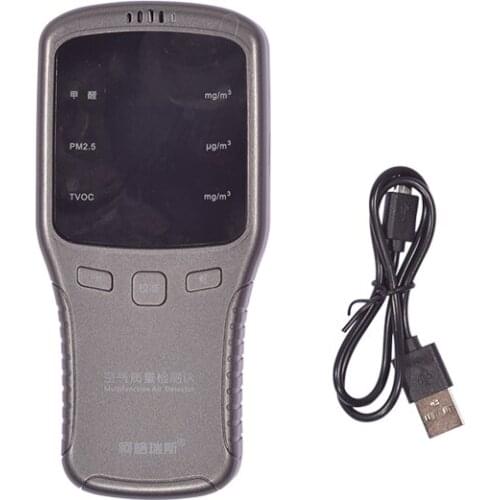 Digital Formaldehyde Detector Multifunctional Gas Analyzer Air Quality HCHO TVOC PM1.0 PM2.5 PM10 Monitor for Household Car