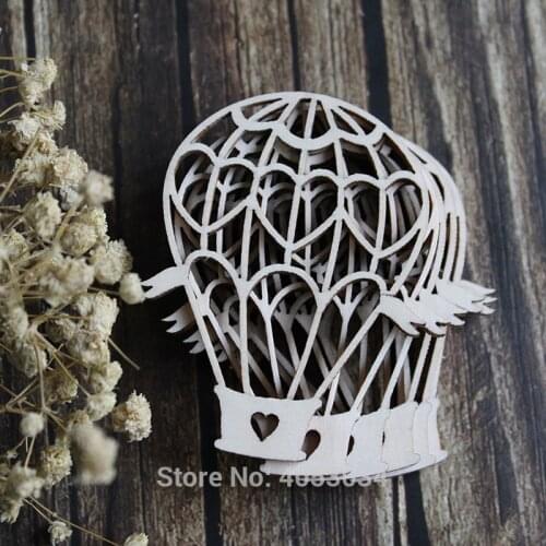 Wooden Air Balloon Shape Cut Art Projects Craft Decoration Gift Decoupage Ornament