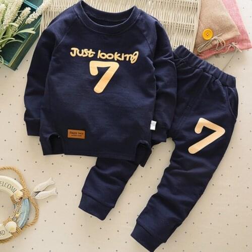 Childrens Clothes 2020 Autumn and Winter Boys and Girls Long-sleeved O-neck Clothes 2-6 Years Old Baby T-shirts and Pants Sets