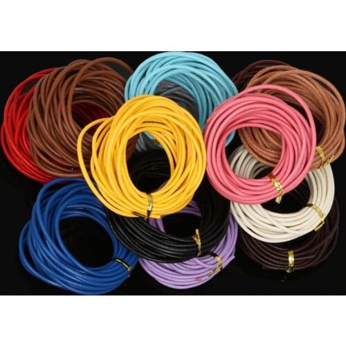 5meters 3mm Dia. Real Leather Beading Cord Jewelry Rope String DIY Accessories for Necklace Bracelet Jewelry Material Supplies
