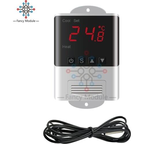 Diymore Thermometer Hygrometer AC 110 -220V LED Display Temperature Humidity Controller with Sensor Probe for Aquarium Incubator