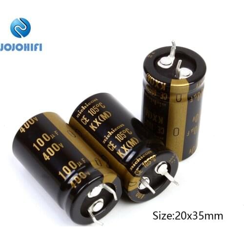 1pcs-8pcs 100UF 400V 20x35mm KX Series Nichicon Pitch 10mm 400V/100uf Audio Switching Power Supply Electrolytic Capacitor