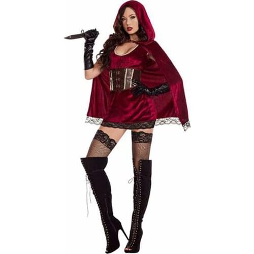 Adult Halloween Costume Cosplay Little Red Riding Hood Dress Party Outfit Little Red Riding Hood Costume Women