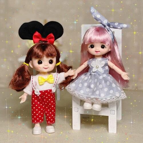 New Fashionable Mini ob11 Doll 13 Movable Joint BJD 1/12 Doll DIY Naked Cute Smile Brown Big Eyes Delicate Girl Dolls Toy Gift