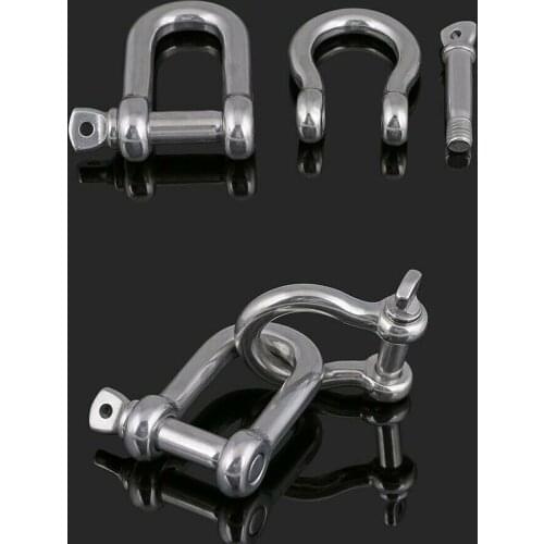 M4-M16 304 stainless steel bow ring / D shackle Wire rope lock chain with buckle