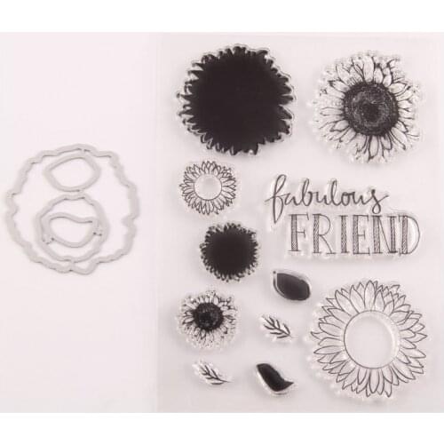 Metal Cutting Dies and Clear Stamps For Paper Making Card Craft Sets T1546 Friend Knife Mold Set