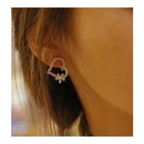 Fashion 2020 Vintage Elegance Ladies Heart-Shaped Rhinestone Earrings Jewelry Accessories