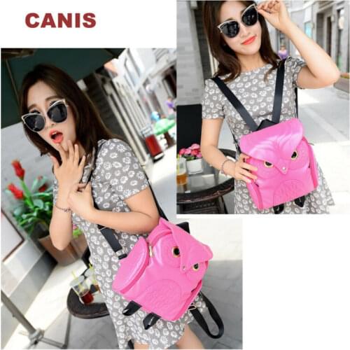 Fashion Women PU Shoulder Satchel Owl Backpack Bag Tote Rucksack Purse