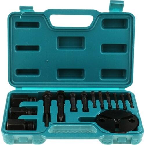 14 Pieces Car Air Conditioning Compressor Clutch A/C Puller Remover Tool Kit A/C Compressor Clutch Remover Installer Puller Too