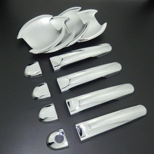 For Nissan Tiida / Pulsar 2 Gen 2011-2016 Car Styling Chrome Side Door Handle Cover Trim & Door Bowl Cover 2012 2013 2014 2015