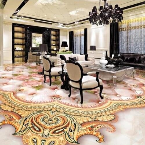 Custom Mural Wallpaper Living Room Bedroom Hotel 3D Floor Rose embossed marble Sticker PVC Waterproof Home Decor Wallpaper