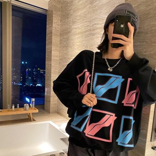 2021 New Autumn High Quality Women Sweatshirt Print Loose Men Pullovers Fashion Casual Elegant Cotton Unisex Sweatshirt T540