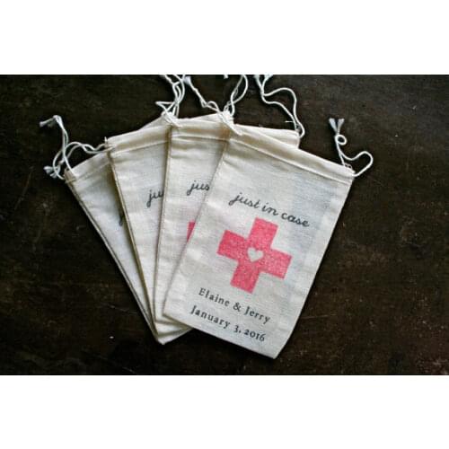 Personalized names date Bachelorette Hangover recovery Survival Kit wedding bridesmaid jewelry gift welcome bags Candy pouches