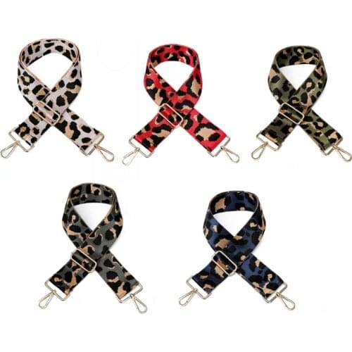 Leopard Print Adjustable Handbag Shoulder Strap Replacement with Swivel Hooks LX9F