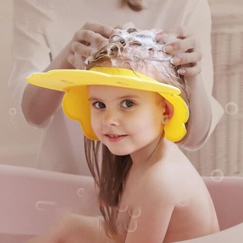 Baby Shampoo Cap Kids Wash Hair Shield Caps Duck Shape Adjustable Haircut Hat Ear&Eye Protection Hat For Childern Newborn Gift