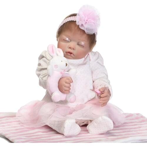 NPK silicone sleeping reborn baby lifelike baby kid doll 50cm bebes reborn toys for children gift
