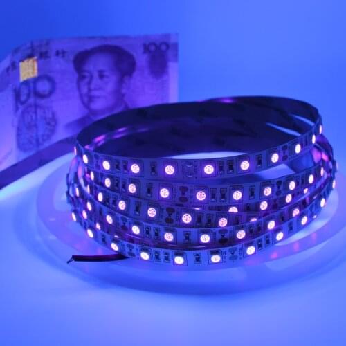 Led Strip light 5050 SMD 60leds/m 395-405nm Ultraviolet Ray LED Diode Ribbon Purple Flexible Tape for DJ Fluorescence UV Lamp