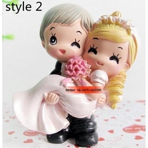 Bride and groom wedding cake toppers couple figurine for wedding cake decoration free shipping