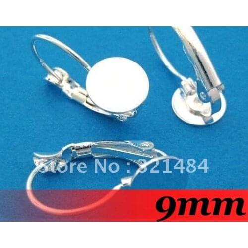 Dull Silver Plated 500piece 13x21mm with 9mm gule pad Jewelry Leverback earring wires earring hooks earring base and blanks