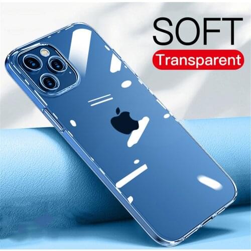 Ultra Thin Clear Transparent Phone Case For iPhone 12 Mini 12 Pro Max 11 Pro Max XR XS Max 8 7 Plus X Soft TPU Simple Back Cover
