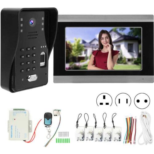 7in Video Doorbell Wired for TUYA Infrared Night Vision Fingerprint IC Card Remote Control Unlocking