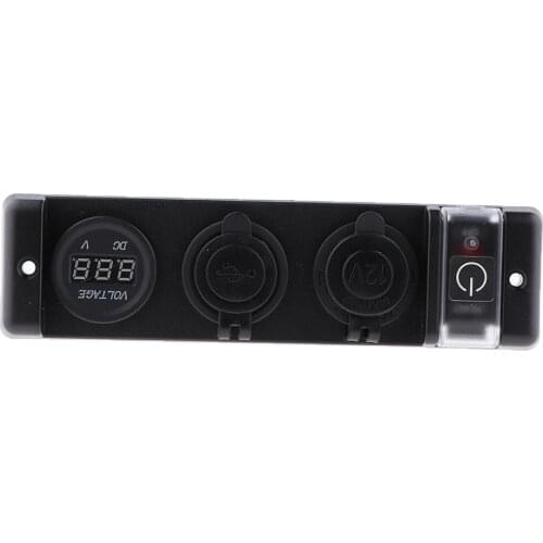 LED Duel 2 USB Port Charger with DC Voltmeter Digital For Car Boat Marine