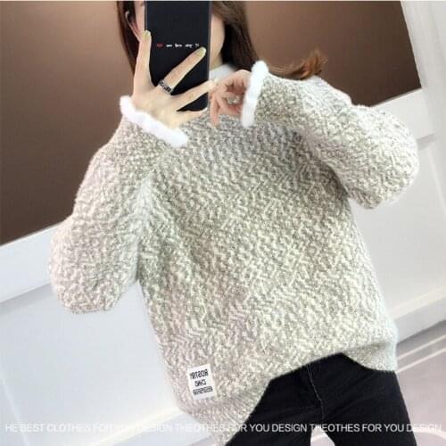 Winter Fluffy Sweater Women Jumper Vintage Thick White Turtleneck Pull Femme Sweaters Ladies Loose Casual Knitted Womam Pullover