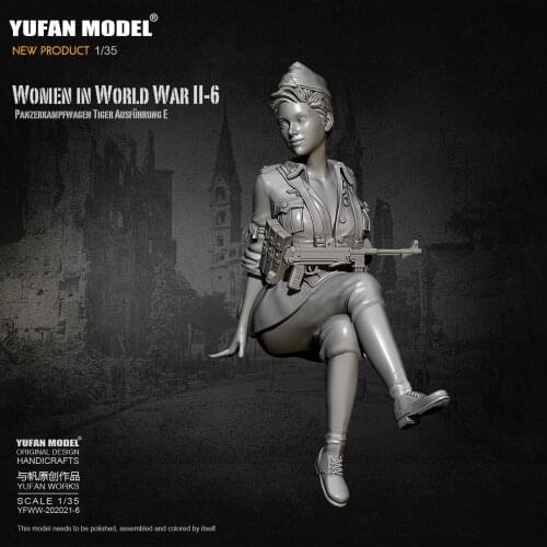 1/35 Resin Figure Kits German female tank soldier Model self-assembled YFWW-2065-6