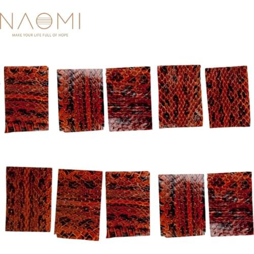 NAOMI 10 PCS Bow Skin Snake Skin Leather for Wrapping Violin Frog 2.5x3.5cm Bow Skin Violin Parts Accessories New