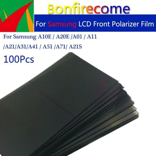100Pcs\lot LCD Front polarizer film For Samsung A10E A20E A01 A11 A21 A31 A41 A51 A71 A21S LCD filter polarizing film polaroid