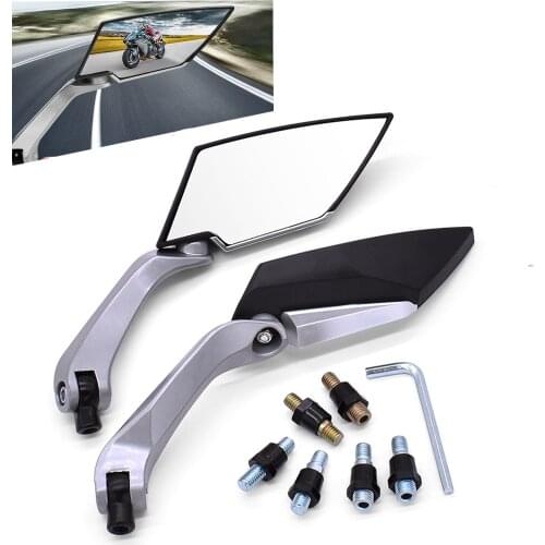 2Pcs For Yamaha FZ600 MT07 MT09 MT10 mt 07 09 10 mt-07 mt-09 Motorcycle Mirror Scooter E-Bike Back Side Rear View Mirrors Black