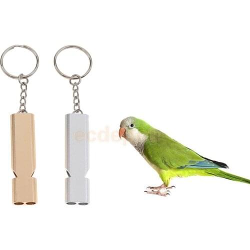 2Pcs Outdoor Double Tube Emergency Survival Whistles for BIrd Parrot Dog Pet Training ( Random Color )