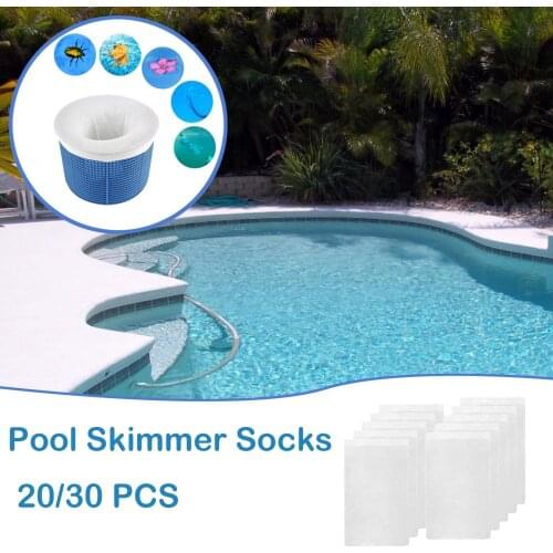 20/30pcs Swimming Pool Filter Storage Pool Skimmer Socks Saver Skimmer Basket Sock Sleeve Mesh Screen Sock Bag Filter Bag
