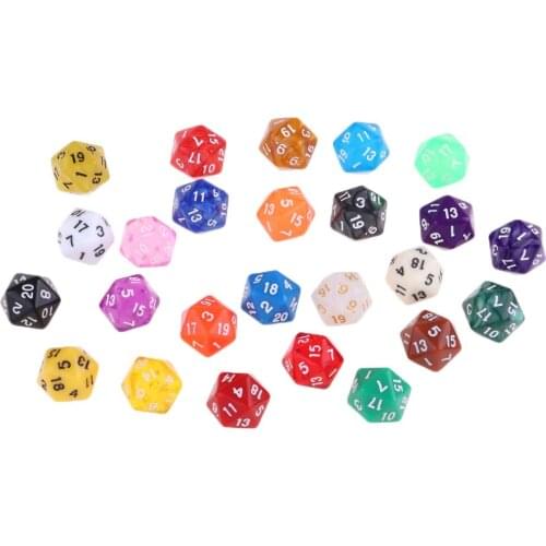 25 Pcs Polyhedral D20 Dice For TRPG Game Dungeons And Dragons Random Color Board Game Accessories Party Game Accessory