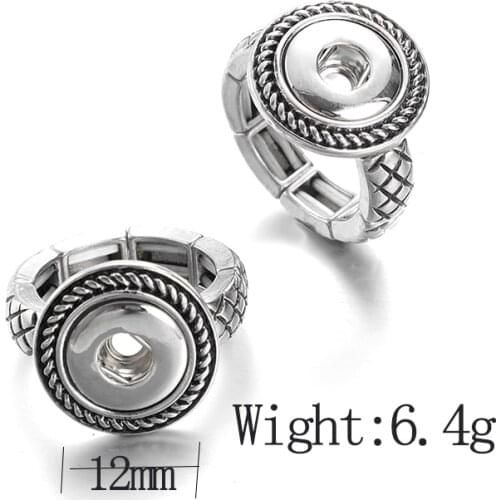 3 pieces/batch Of the Latest Snap Jewellery Ring Color Crystal Rhinestone Flower 12mm Metal Snap Buckle Suitable For DIY Snap R