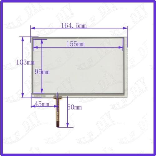 ZhiYuSun AI 2873 7.1inch 164mm*103mm 4 line touch screen panel 164*103 Sensor glass this is compatible resistance screen